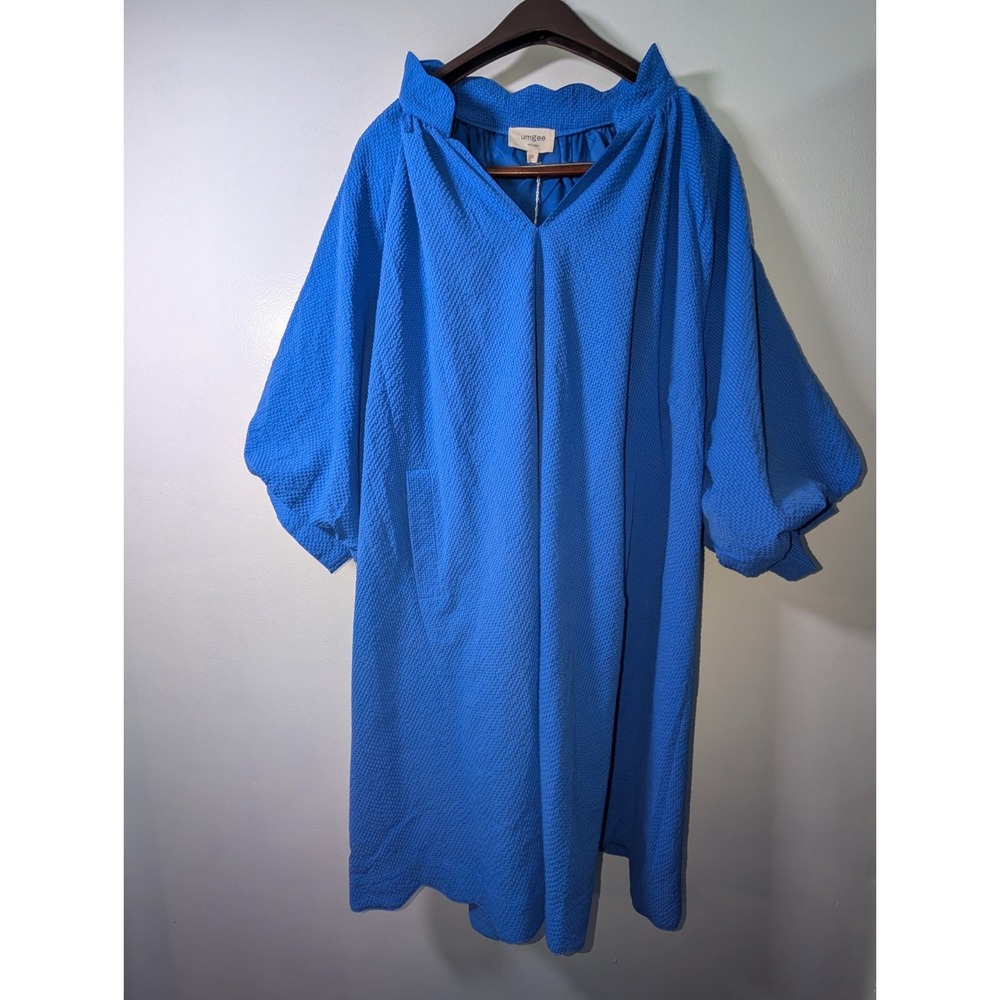 Umgee Bright Blue Textured Mini Dress
